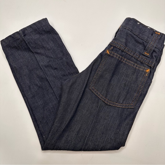 Billy the Kid VTG 50s 60s Boys Jeans Dark Wash Straight Single Orange Stitch - Picture 1 of 13
